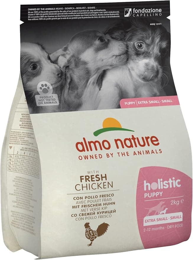 Almo Nature Holistic Puppy Complete Dry Food for Small Breed Puppies - Fresh Chicken Food - Also Suitable for Pregnant and Nursing Females - 2 kg - Image 1