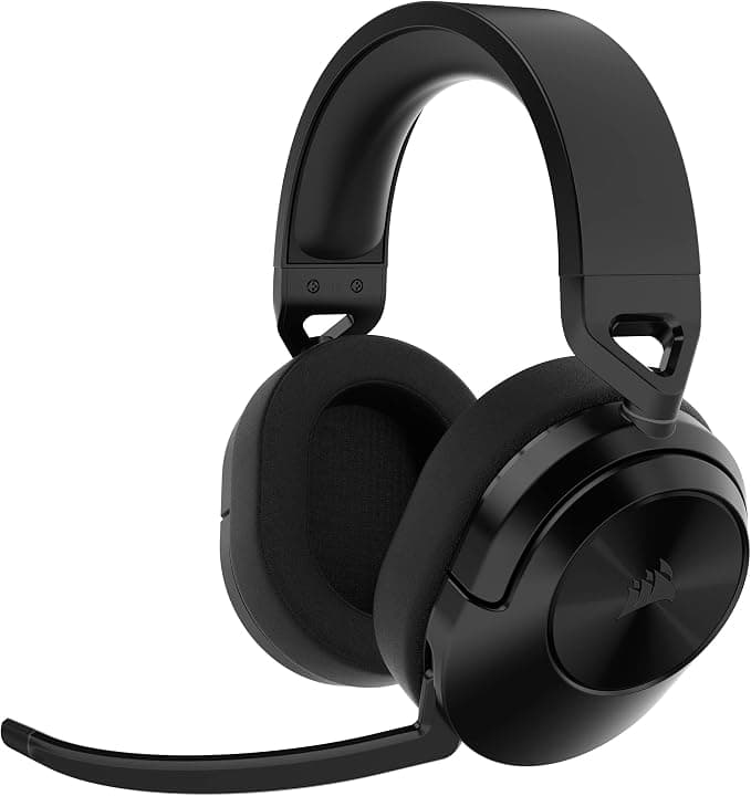 Corsair HS55 WIRELESS CORE Gaming Headset - 2.4GHz Wireless Connectivity, Up to 15m Bluetooth, Tempest 3D AudioTech on PS5, Omnidirectional Microphone, iCUE Compatible - PC, PS4/PS5, Switch - Black - Image 1