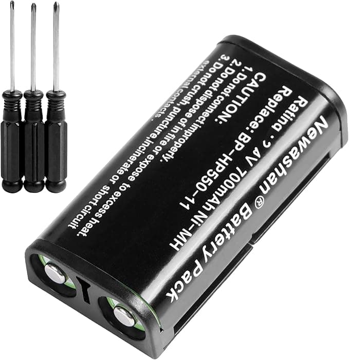 BP-HP550-11 Battery Compatible with Sony MDR-RF855RK MDR-PF970RK MDR-RF811RK MDR-RF4000 MDR-RF810R MDR-RF925 MDR-RF540R MDR-RF800R 700mAh 2.4V Ni-MH Battery with Screwdriver - Image 1