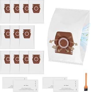 Lot de 12 Sacs à Poussière CO Compatibles avec Miele Pure CO Sac Aspirateur pour Guard M1 S8380 Flex Select Parquet XL Silence Performance Cat & Dog Series avec 4 Filtres d’évacuation Air Clean