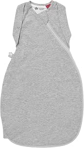 Tommee Tippee Newborn Baby Swaddling Sleeping Bag, Grobag Original Hip Friendly Design, Soft Cotton Rich Fabric, 0-3m, 2.5 Tog, Sky Grey Marl