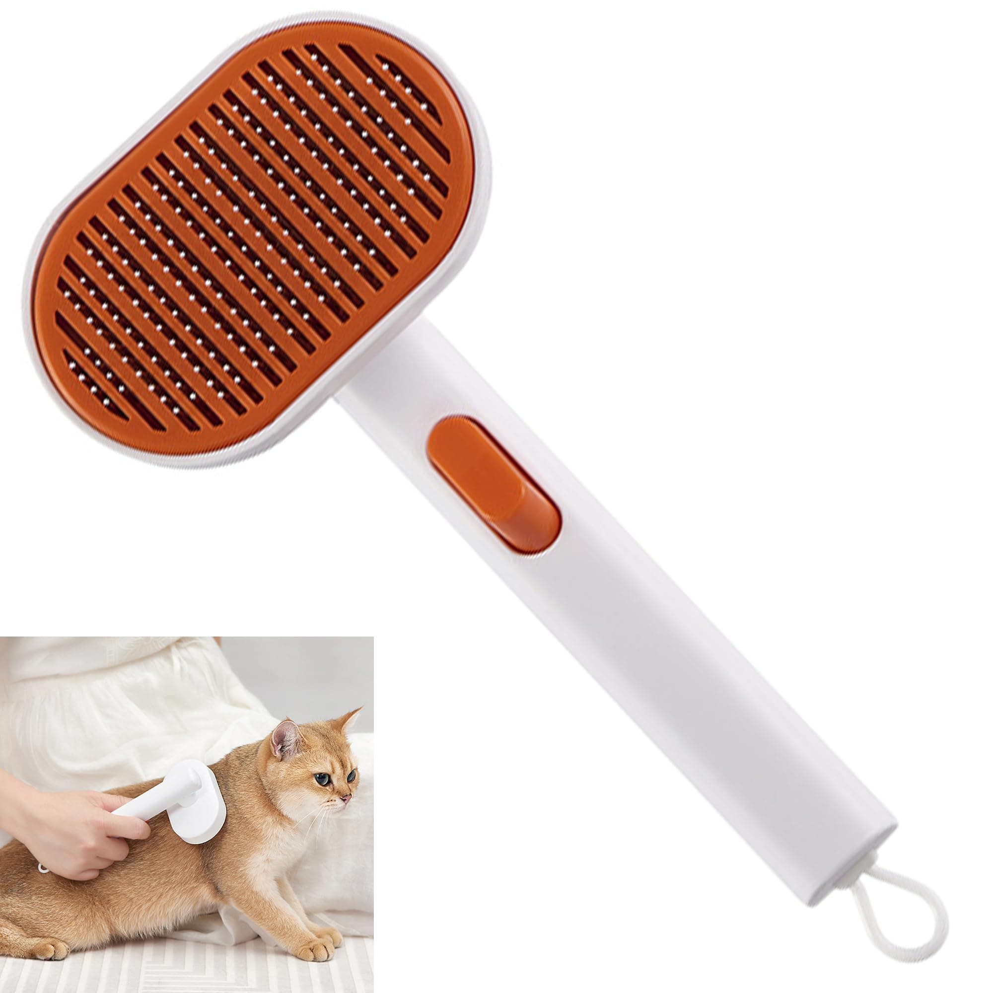 Furminator Cat Hair Brush – 1 Piece, White, Effectively Removes Flying Hair and Ensures Your Pet a Bright, Healthy and Good Mood Long Coat