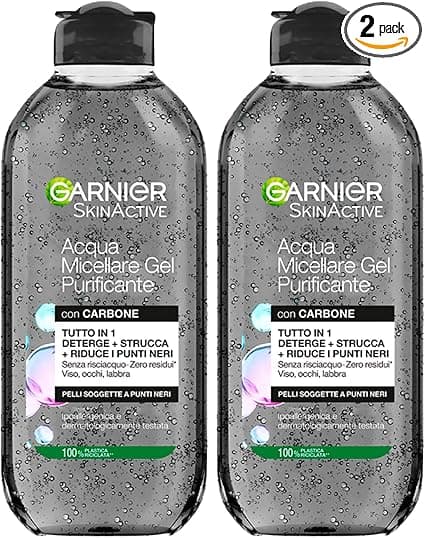 Garnier SkinActive Gel Micellares All in 1 Make-Up Remover Water with Charcoal for Blackheads, Hypoallergenic No Rinse Formula for Face, Eyes and Lips - 2 x 400 ml Bottles - Image 10
