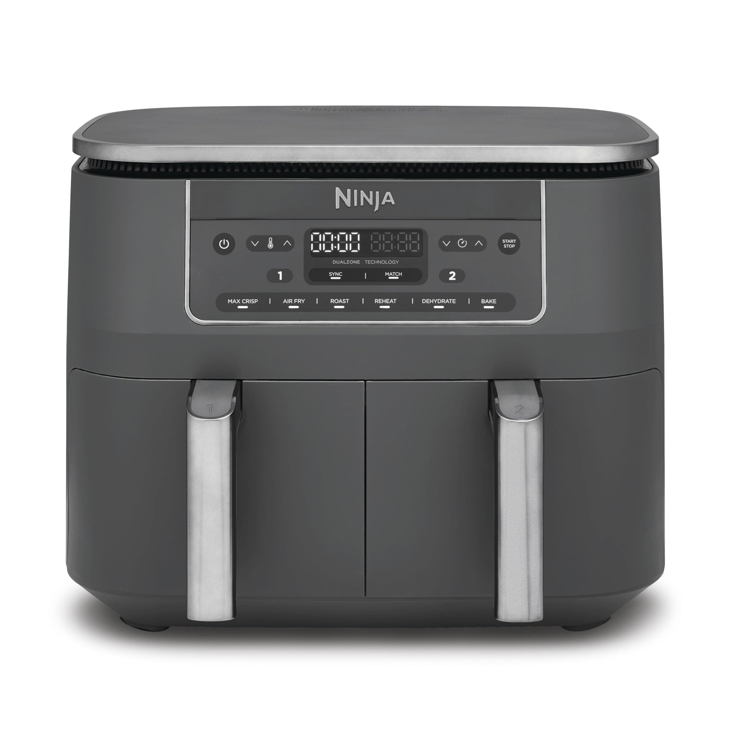 Ninja Air Fryer Dual Zone Digital, Electric Air Fryer, 2 Compartments, 7.6 L, 6-in-1, Oil Free Fryer, Max Crisp, Roast, Bake, Dehydrate, Warm, Metal Grey DZ300EU - Image 1