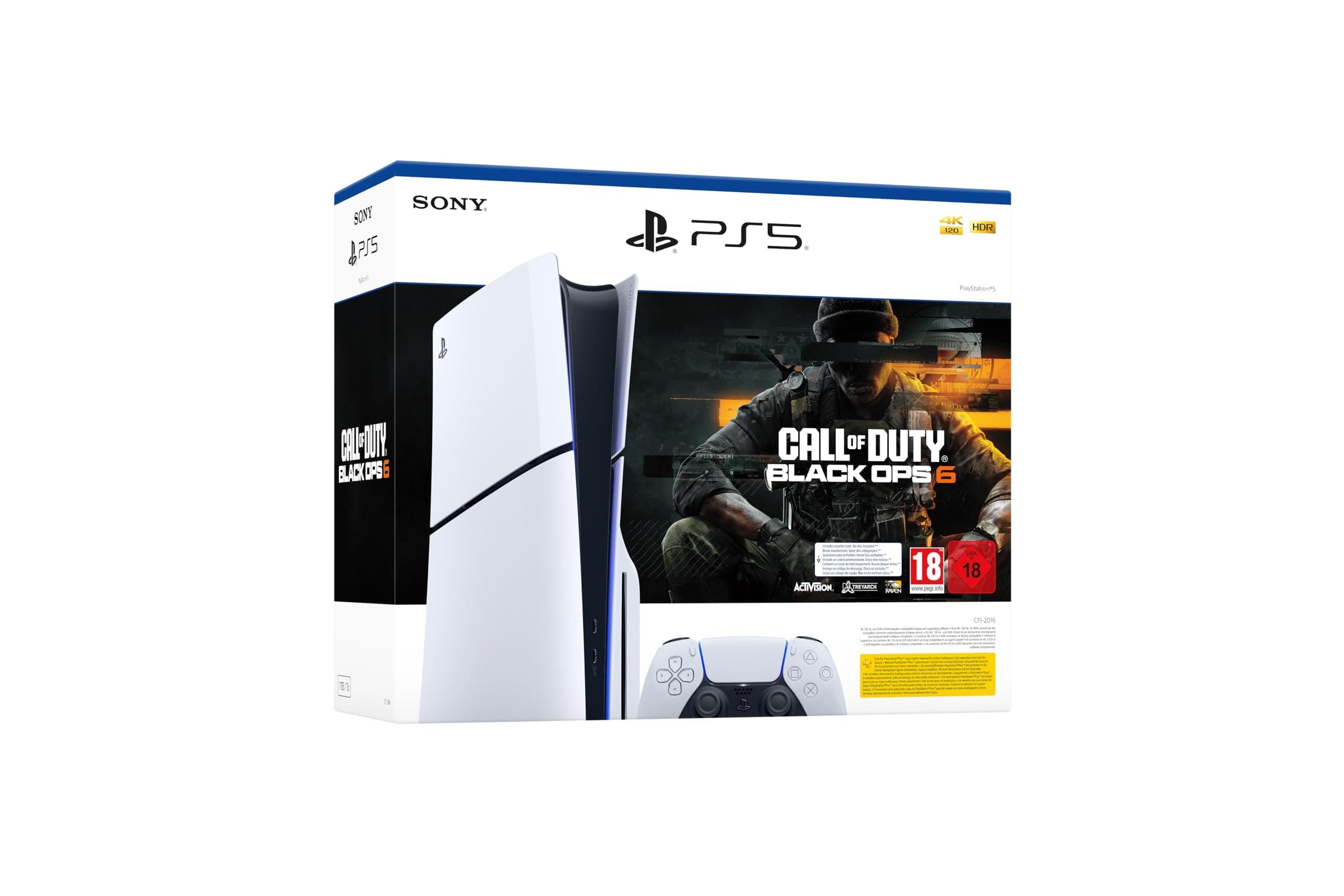 Playstation Playstation Sony, Pack Console PS5 standard, avec 1 Manette Sans Fil DualSense + jeu Call of Duty : Black Ops 6 (code de téléchargement)