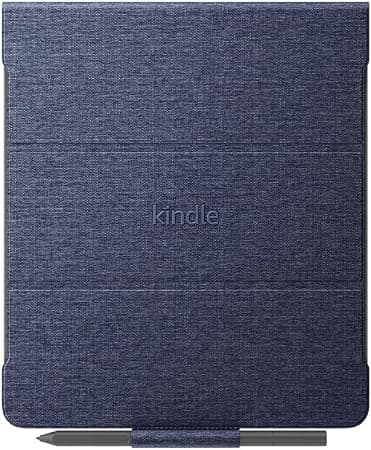 Amazon Kindle Scribe Fabric Flip Case with Magnetic Fastener | Only Compatible with Kindle Scribe | Slim Lightweight Design | Denim - Image 1