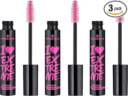 essence I LOVE EXTREME Volume Mascara – Mascara noir n°01 pour un volume intense, allonge et recourbe les cils. Vegan, sans parfum, sans microplastiques ni nanoparticules. Pack de 3 (3x12ml). - Image 9
