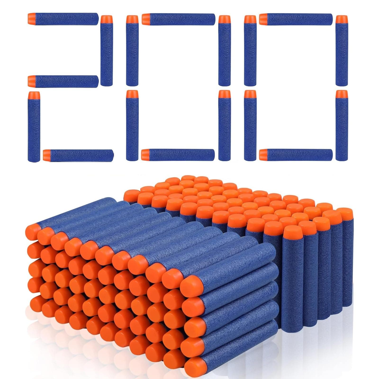 Balle Nerf, 200PCS Munition Nerf, Mousse Recharge De Fléchettes, 7.2cm MunitionNerf pour NerfN-Strike Elite Series Blasters Kid Toy Gun