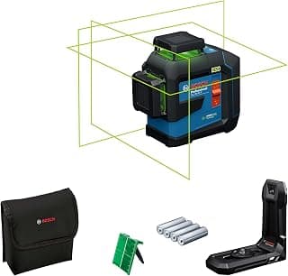 Bosch Professional laser lignes GLL 80-33 G (support de fixation LB 10, laser vert, portée jusqu’à 30 m, alimentation dual power, 4 piles 1,5 V LR6, housse de protection)