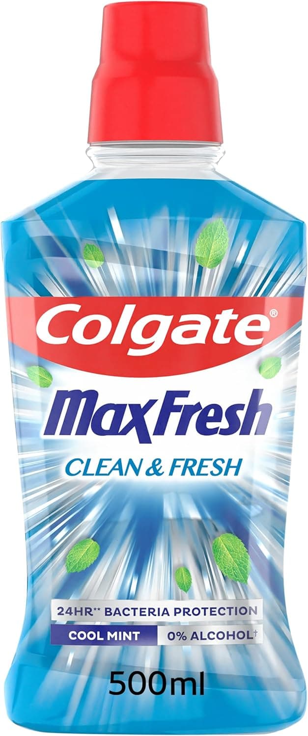 COLGATE - Bain de bouche Colgate Max Fresh Clean & Fresh - Sans alcool- Fraîcheur longue durée pour l'haleine- le flacon de 500ml