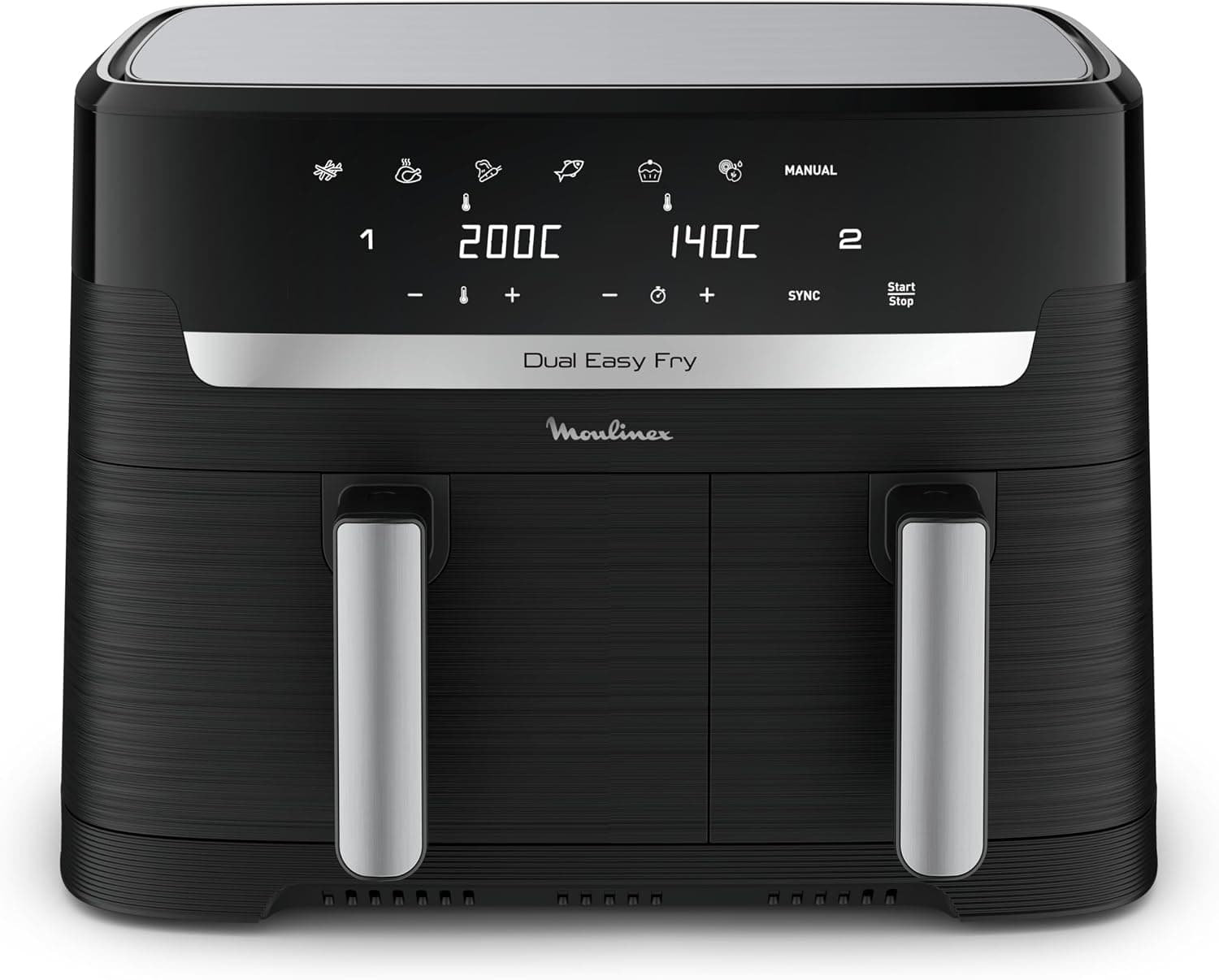 Moulinex Easy fry Essential inox, 8,3L, Jusqu'à 8 personnes, 7 Programmes intuitifs, Air Fryer, Repas complet, synchronisation, Économie d'énergie, Application dédiée, EZ901820 - Image 1