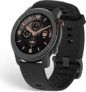 Amazfit GTR 42 mm Women's Men's Smart Watch, Activity Tracker Smartwatch Sport, 5 ATM Waterproof Integrated GPS Smart Watch, 12 Sports Modes