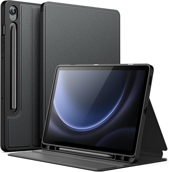 JETech Case for Samsung Galaxy Tab S10 Lite / S10 FE / S9 FE 10.9 Inches with S Pen Holder Stylus Holder, Slim Folio Stand Protective Tablet Case, Multi-Angle Display (Black) - Image 1