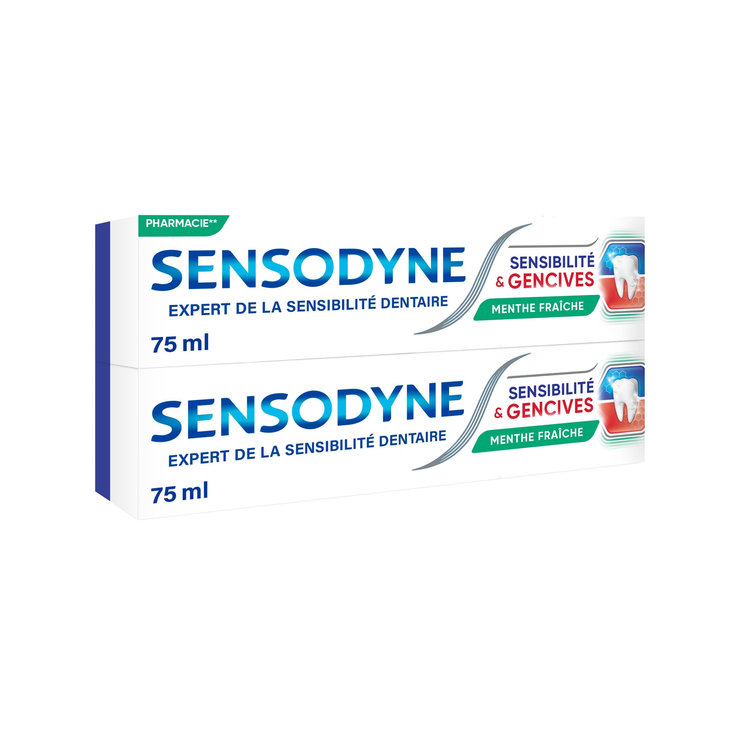 Sensodyne Sensodyne Toothpaste Sensitivity and Gums, Fresh Mint, Sensitive and Gum Tooth Treatment, Pack of 2 x 75 ml