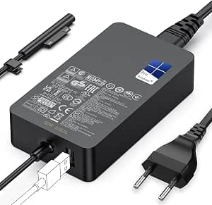 Surface Charger 127W 15V 8A Power Supply for Microsoft Surface Book 3/Book 2/1, Surface Laptop Studio 2/1, Surface Pro 11/10/9/8/7+/7/6/5/4/3/X, Surface Laptop 7/6/5/4/3, Windows Surface Go/Tablet