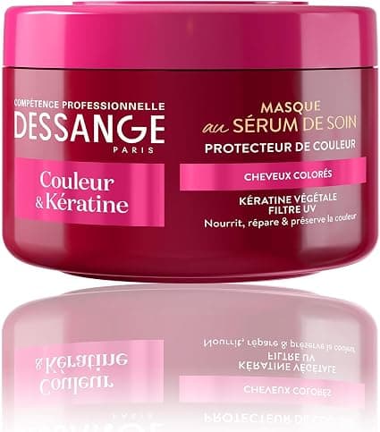 DESSANGE - Colour Protection Hair Mask - Colour & Keratin - Formula Enriched With Vegetable Keratin, Acai Berries & UV Filter - Nourishes Fiber & Reveals Color - Colored Hair - 250ml - Image 1