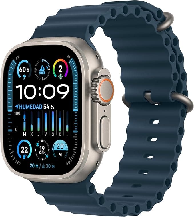 Apple Watch Ultra 2 [GPS + Cellular, 49MM] Titanium Case with Blue Ocean Strap - One Size (Refurbished)