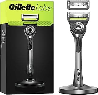 Gillette Gillette Labs Rasoir Homme Avec Barre Exfoliante, Manche Argenté Réutilisable Et 5 Cartouches De Rechange GilletteLabs A 5 Meilleures Lames De La Marque, Rasage Confortable Du Visage