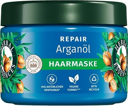 Herbal Essences Repair Argan Oil Hair Mask 300 ml Damaged Hair to Brighter and Shinier Hair - Intensive Care with Natural Ingredients - Vegan