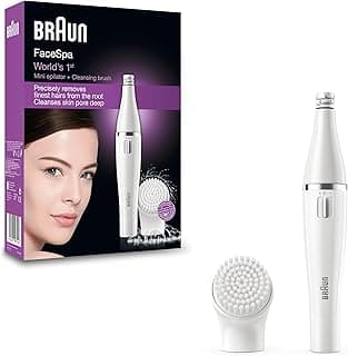 FaceSpa 810 Facial Epilator with Cleansing Brush, Removes Hair and Cleanses The Face Deeply, Waterproof, Device With Interchangeable Tips, Extra Battery