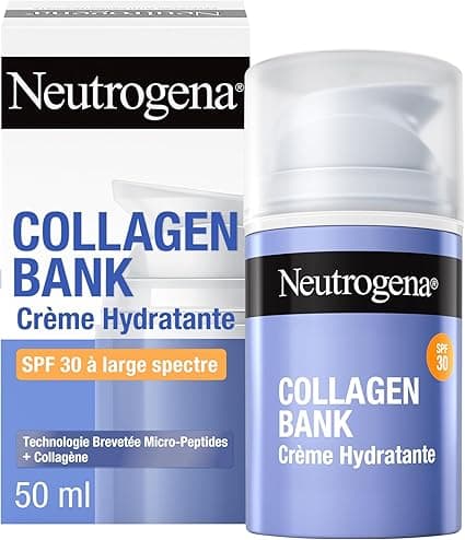 Neutrogena - Collagen Bank Moisturizing Face Cream SPF 30 (50ml) - Micro-peptides + Collagen to preserve collagen while protecting from the sun - Light texture without white streaks - Image 1