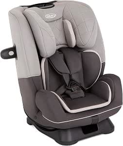 Graco Slimfit R129, 2-in-1 Convertible Car Seat, 40 to 145 cm (From Birth to Approximately 12 Years), Child Seat, Back-to-Road and Facing, Grey, Iron