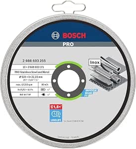 Bosch Accessories 10 cutting discs Standard for Inox Rapido WA 60 T BF (for stainless steel, Ø 125 mm, straight, angle grinder accessories)