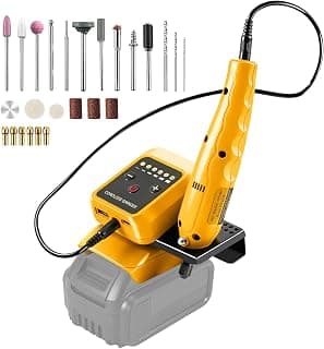 Mini outil rotatif sans fil compatible avec batterie Dewalt 20 V (sans batterie), 80 W 6 vitesses 6000-18000 tr/min, mini outil multifonction avec sortie USB/Type-C 5 V 2 A et 20 accessoires, pour