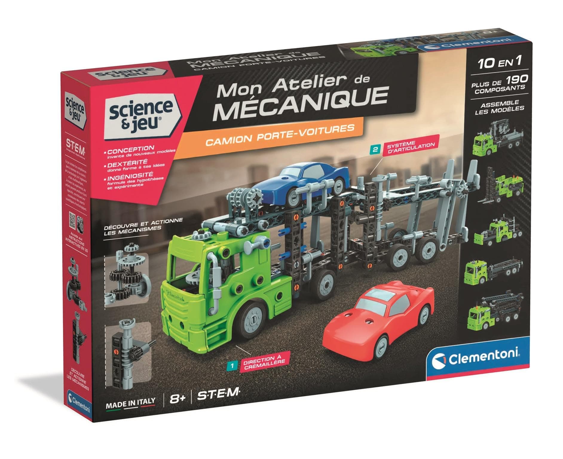 Clementoni | Truck Car Door 8 Years + | Construction Game | Interactive Mechanisms | STEM | Made in Italy | 3D Illustrated Guide | Over 190 Pieces | Child Gift - Image 1