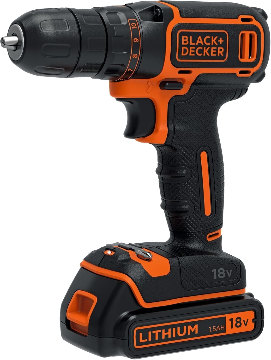 BLACK+DECKER BDCDC18-QW Perceuse-Visseuse sans fil - 650 trs/min, 18V, Sans coffret, 1 batterie - Image 1