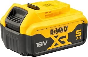 DEWALT - XR 18V 5Ah Li-Ion Battery - DCB184-XJ - Compatible with all XR 18V DIY and Garden DeWalt Tools - Charging Indicator Light
