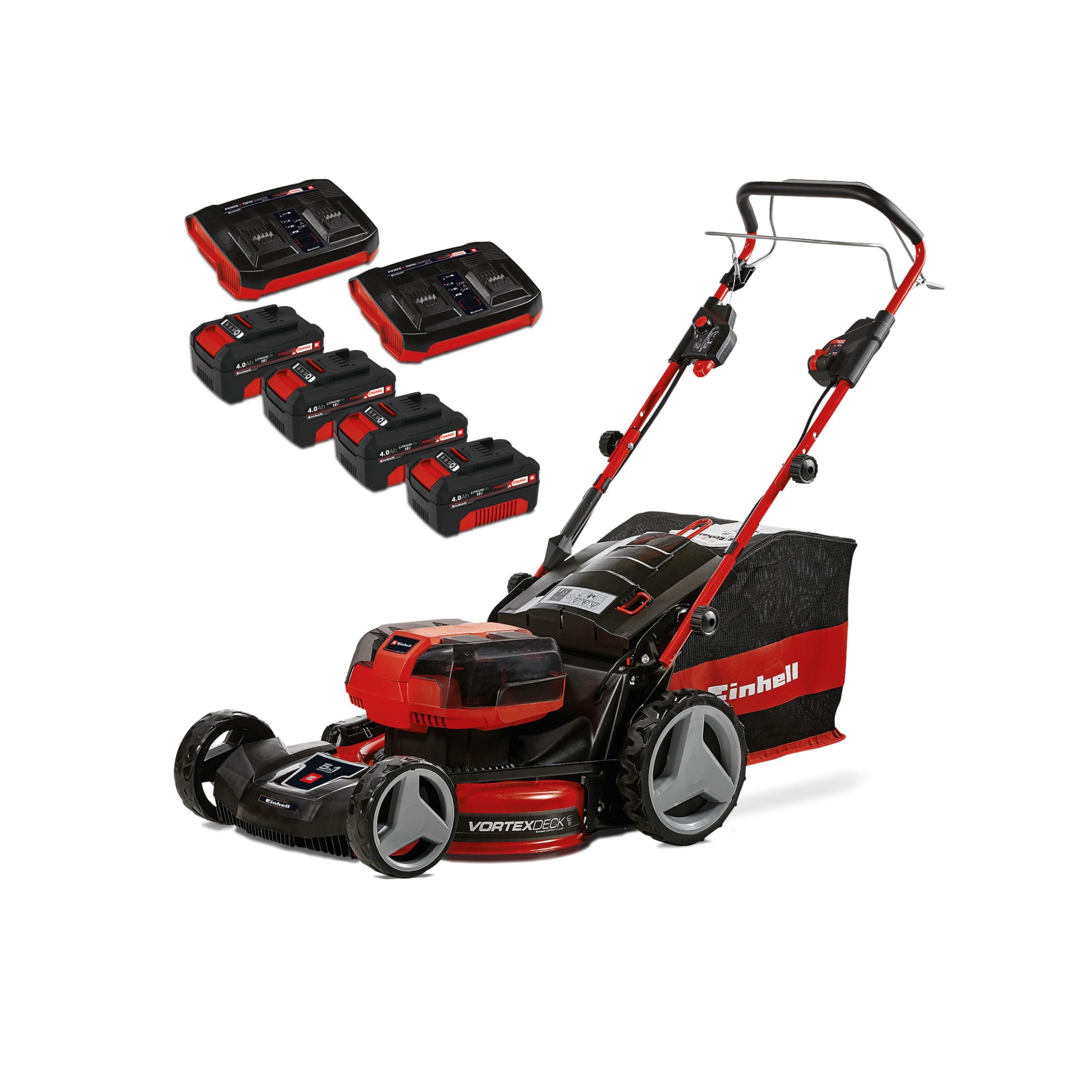 Einhell Professional Tondeuse à Gazon sans Fil GP-CM 36/47 S HW Li Power X-Change (36V, 47 cm Largeur de Coupe, autotractée, Moteur sans Charbon) Livré avec 4 Batteries 4,0Ah et 2 Chargeurs Doubles - Image 3