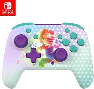 Turtle Beach Rematch Invincible Mario Manette sans fil w/brille dans le noir et sous licence officielle Nintendo – pas de bouton C