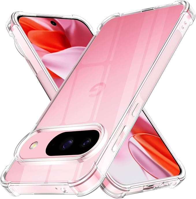Pnakqil Case for Google Pixel 9/9 Pro, Transparent Anti-Yellowing Phone Case, Slim Shockproof Anti-Scratch Soft TPU Bumper Protection Cover for Google Pixel 9/9 Pro 6.3 Inches - Image 1