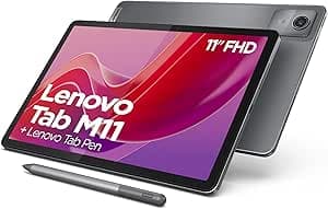 Lenovo Tab M11 Tablet | 11" WUXGA Touch Screen | MediaTek Helio G88 | 8GB RAM | 128GB SSD | Wi-Fi | Android 14 | Grey | with Stylus