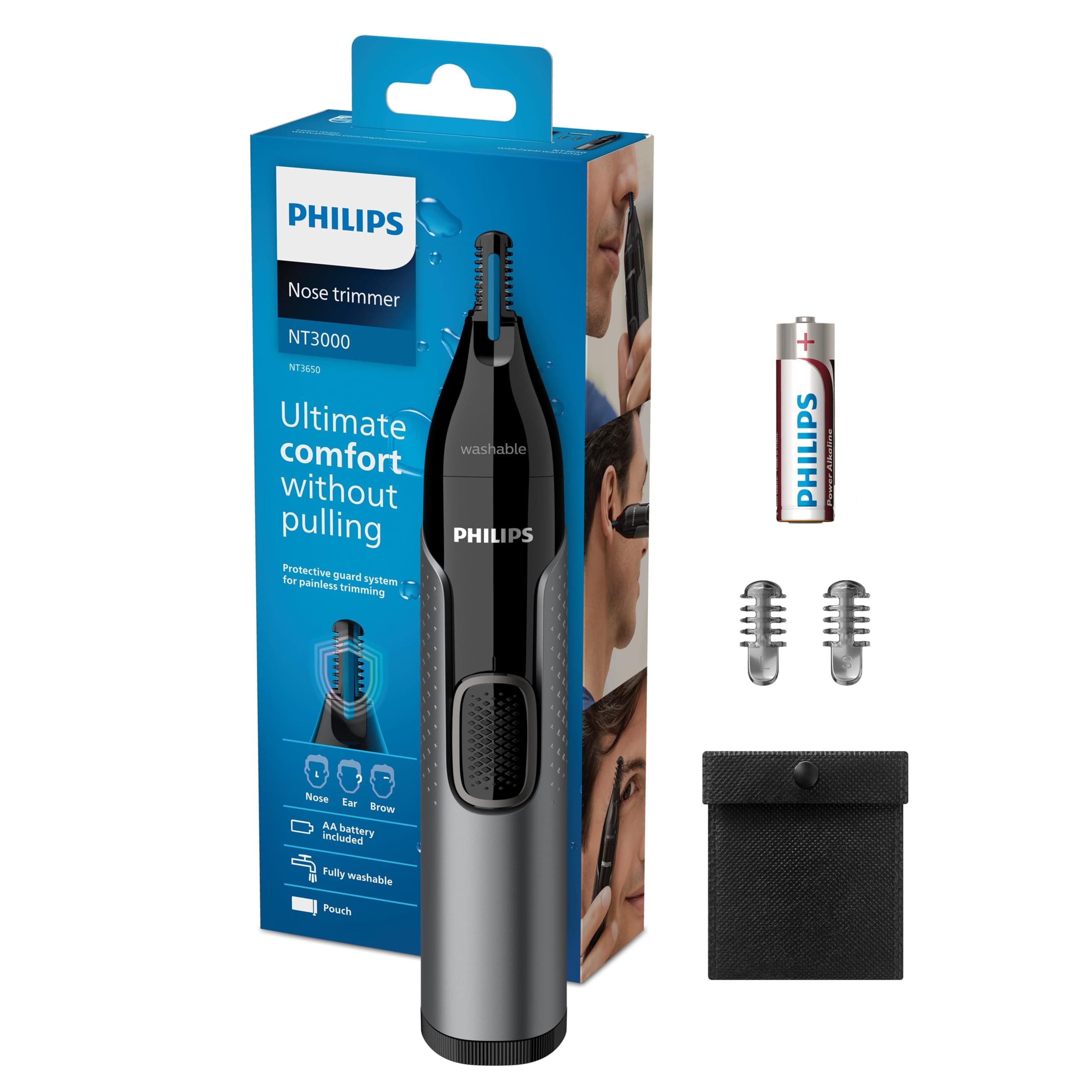 Philips Philips Series 3000 - Nose, Ear and Eyebrow Trimmer - Fast and Accurate Hair Removal - PrecisionTrim Technology, Waterproof, Model NT3650/16