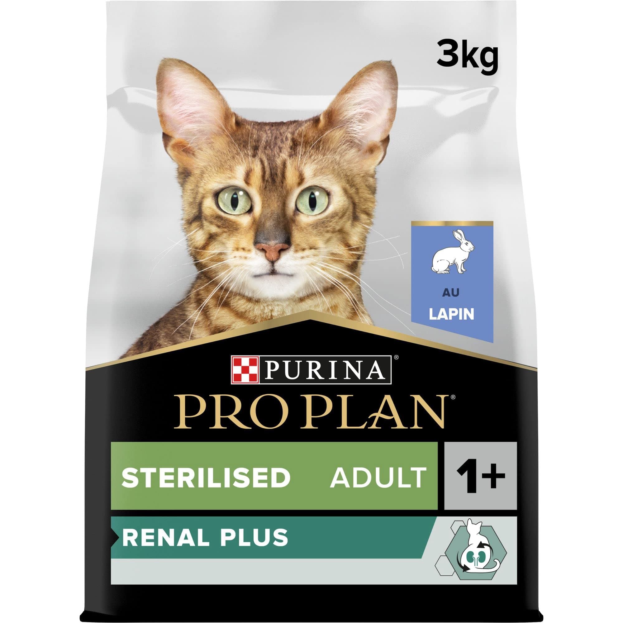 PURINA PRO PLAN | Renal Plus | Cat | Complete Dry Food for Sterilized Adult Cats | Helps Maintain Healthy Kidney Function and Urinary System | Rabbit | Bag | Pack of 4 x 3 kg - Image 2