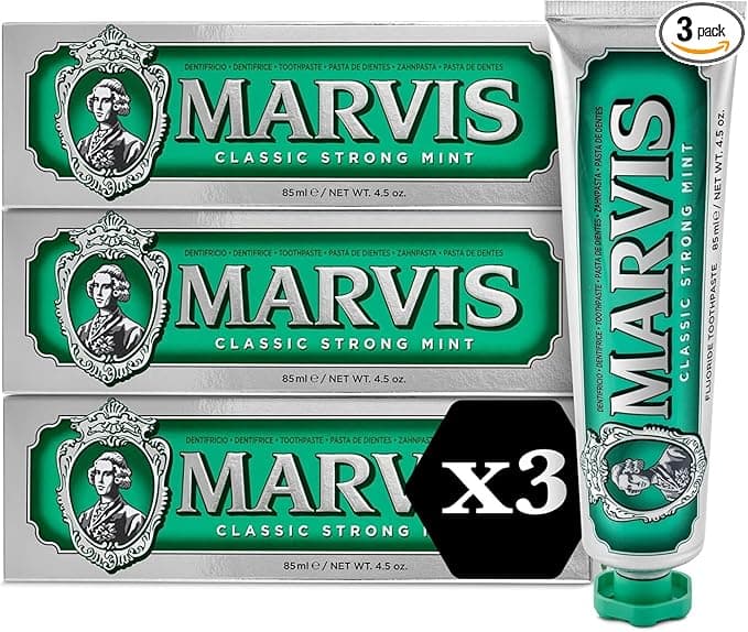 Marvis 3 x 85ml Classic Mint Forte Toothpaste - Strong Mint Flavoured Toothpaste for Long Lasting Freshness - Image 10