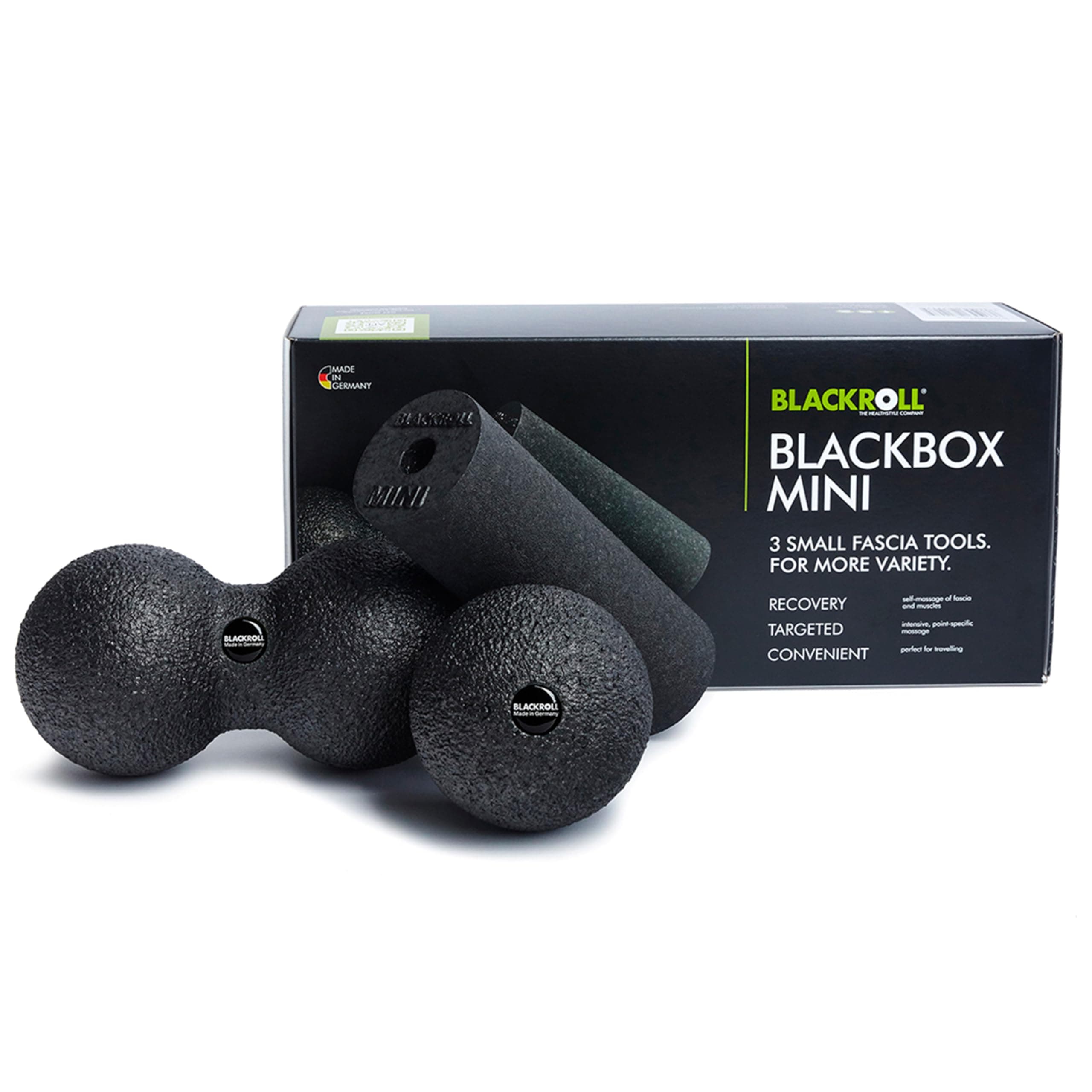 BLACKROLL® BLACKBOX MINI Roller Set for Self-Massage Fascia | Includes: MINI, BALL 08 and DUOBALL 08 | Fitness and Training Massage Accessories | Made in Germany, Black - Image 9