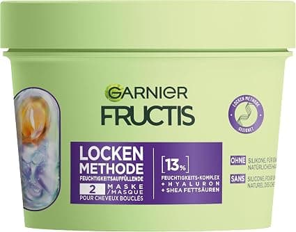 Garnier Hydrating Hair Mask for All Types of Curls Repairs and Revitalizes with Hyaluronic Acid and Shea Fatty Acids Vegan Silicone Free Fructic Curls Method - Image 1