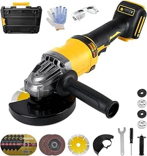 DEWALT Cordless Angle Grinder for DEWALT (No Battery), 125mm 10000RPM Electric Cutting Tool Brushless Motor with 6 Cutting Discs for Cutting Wood, Plastic, Metal