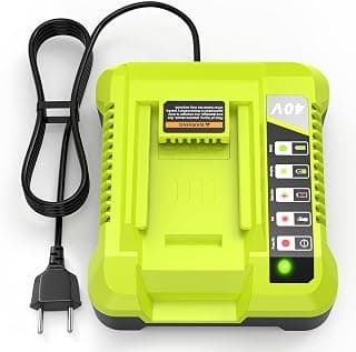 Single Port Battery Charger for Ryobi OP401, 40V Replacement Li-ION & NI-Cad NI-Mh 12V-18V Charger, Compatible with OP4015 OP4026 OP4040 OP4050, 40 Volt Ryobi Battery Charger (EU Size)