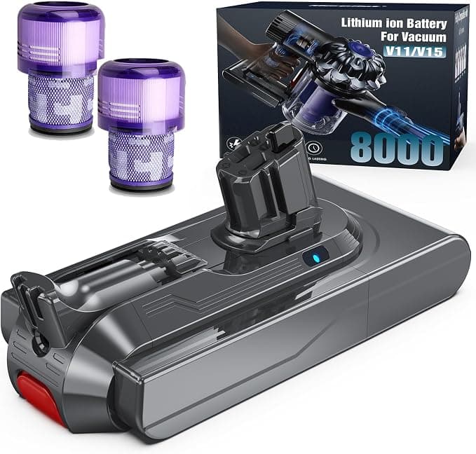 Morpilot 8000mAh Clip-On Battery for Dyson V11 and V15 Series, Compatible with Outsize Absolute+ Animal Torque Drive Total Clean Extra, V15 Detect Absolute SV14 SV16 SV18 SV22 - Image 1