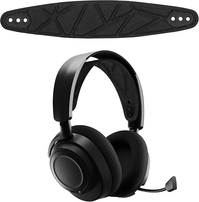 kwmobile Replacement Headband Compatible with SteelSeries Arctis Nova Pro/Nova 7P / Nova 7X Headband - Replacement Nylon Headband Pad for Headphones - Black - Image 1