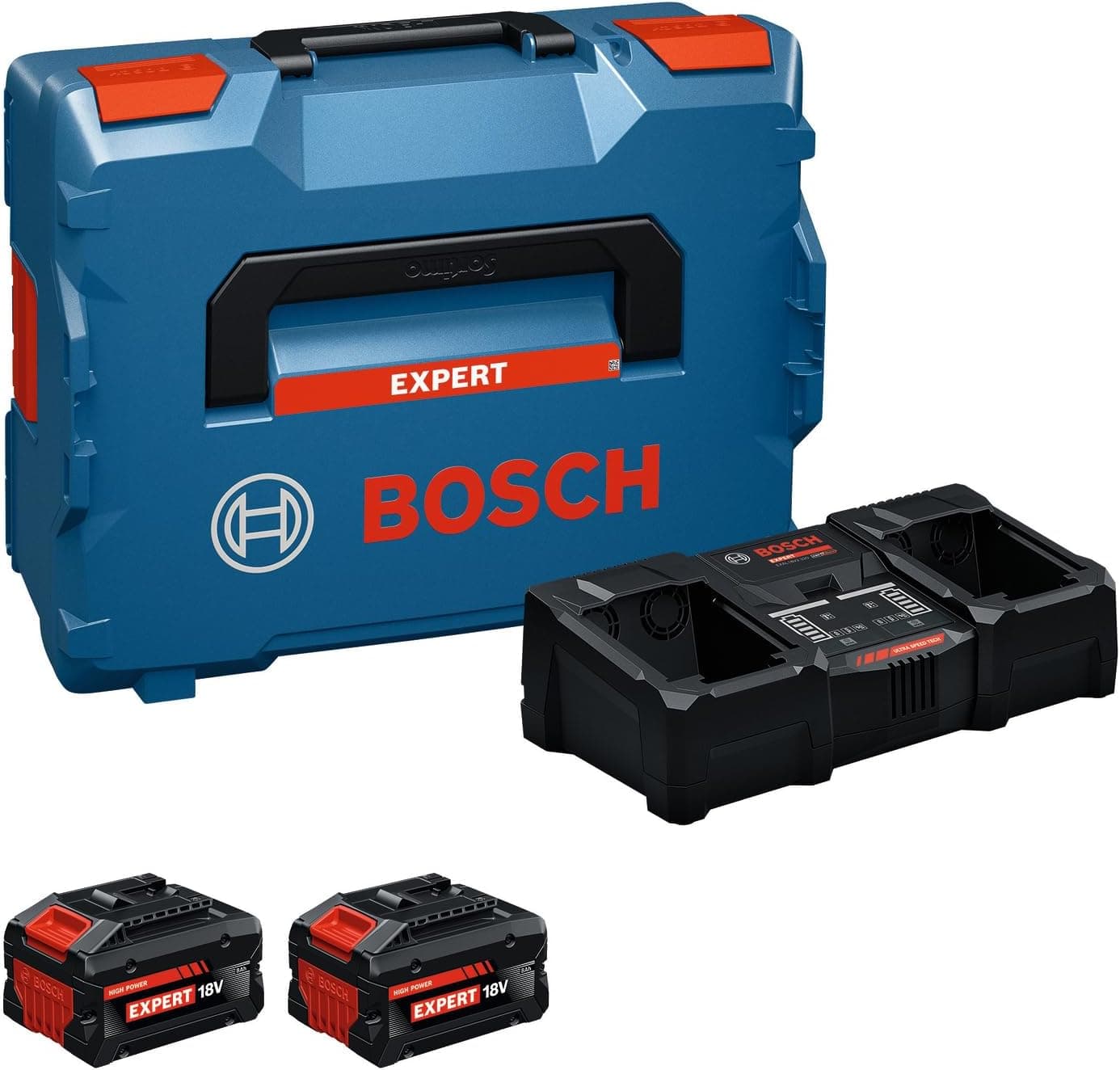 Bosch EXPERT High Performance Starter Kit 18 V EXBA18V-80 + 1 x EXAL18V2-320 Ultra-Fast Parallel Charger L-BOXX 162 - Image 1