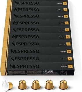 Nespresso Nespresso Original – Bundle 100 Capsules de café Volluto – Intensité 4 – Pour Espresso & Cappuccino Recette Lait – (10 étuis de 10)