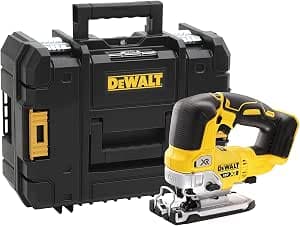 DEWALT - XR 18V brushless top handle jigsaw - cordless saw with TSTAK box - 3200rpm vacuum strokes - 135mm wood cutting / 10mm steel - DCS334P2-QW          [Energy Class A]