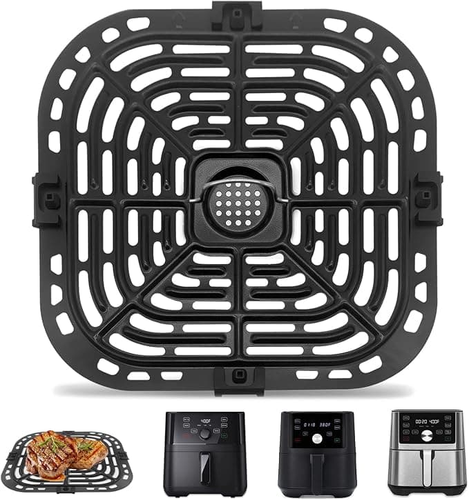 Air Fryer Accessories for Instant Pot Vortex 6 in 1 6 QT Gourmia GAF735 GAF685 6 QT Air Fryer, Original Air Fryer Replacement Tray Grill Pan Plate Crisper Plate Rack Parts, Dishwasher Safe