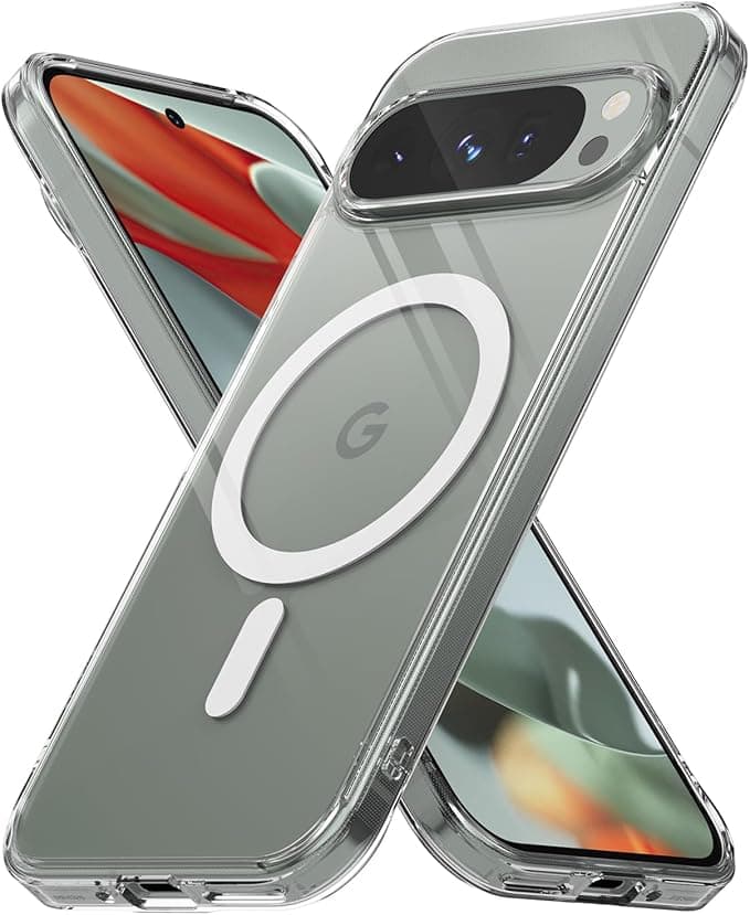 Ringke Case Compatible with Google Pixel 9 Pro/Pixel 9 [Fusion Magnetic] Magnetic Transparent Ultra Thin Hard Bumper Case Shockproof Protection Case Pixel 9 Pro/Pixel 9 Case Accessories
