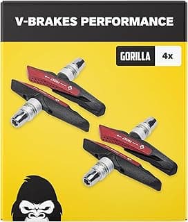 V-Brake Brake Pads 2 Pairs 72 mm Asymmetric I for Shimano, Tektro, Avid, Sram, XLC etc I High Performance in Wet I Durable & Perfect Fit I Brake Pad